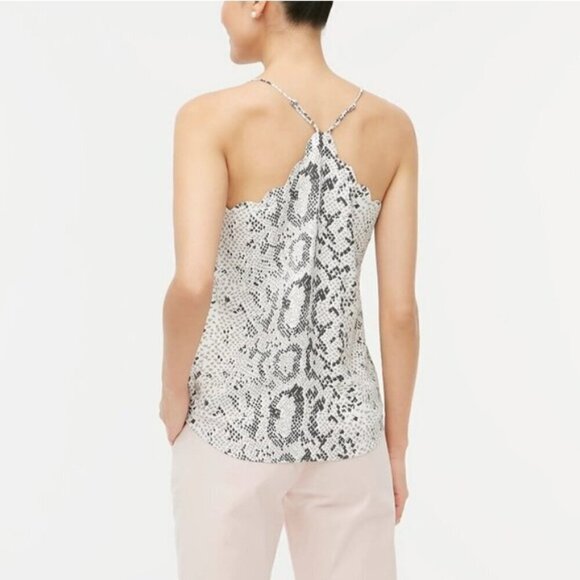 J Crew Snakeskin Scalloped Cami Top Size 14 - Picture 9 of 9